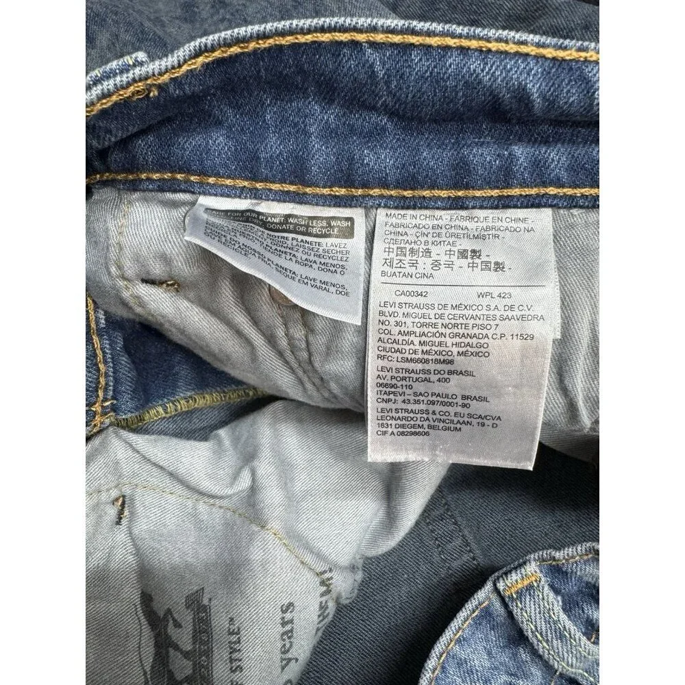 Levis 512 Jeans Mens 32x32 Blue Dragon Snake Wash Slim Fit Tapered Leg Stretch